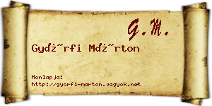 Győrfi Márton névjegykártya